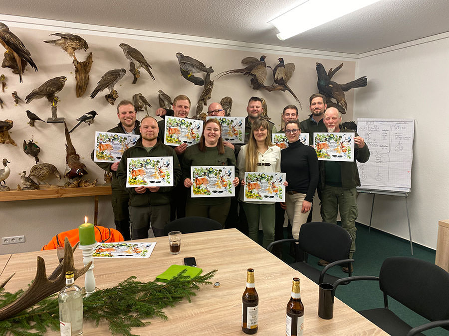 ausgebildete Jungjäger der Jagdschule Insel Rügen